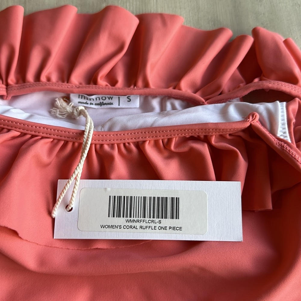 Minnow Coral Ruffle One Piece - Picture 5 of 9